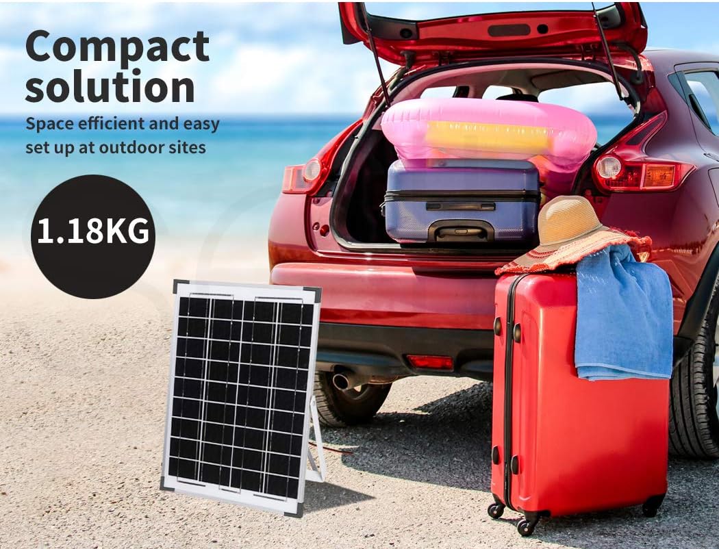 10W Solar Panel Kit 12V Power Caravan Camping Battery Charging Home Garden - Office Catch