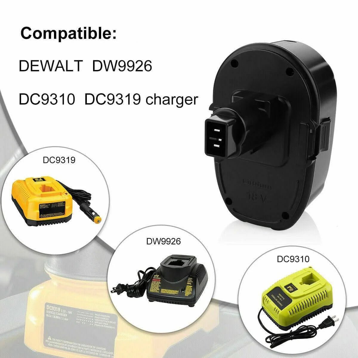 18V 3.6Ah Ni - MH Battery Compatible with DeWalt DC9096 XRP | Replacement for DE9095, DE9096, DW9096, DE9503 - Office Catch
