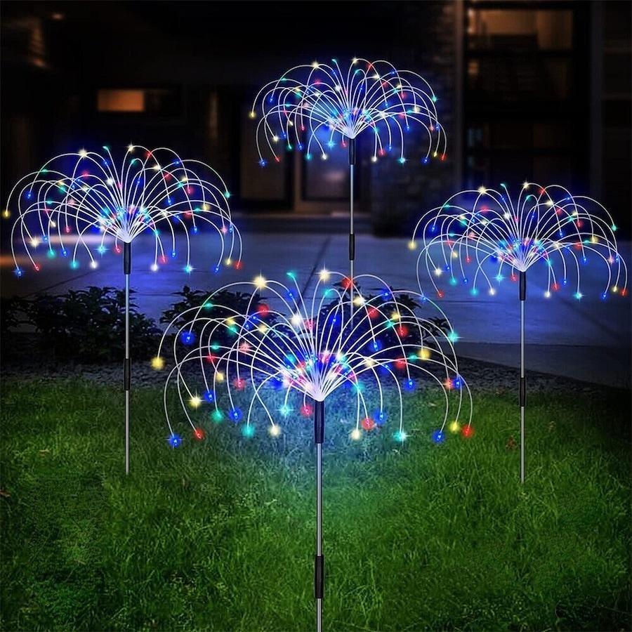 200LED Solar Firework Lights with 8 Lighting Modes – Multicolour & Warm White - Office Catch