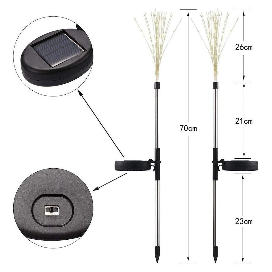 200LED Solar Firework Lights with 8 Lighting Modes – Multicolour & Warm White - Office Catch