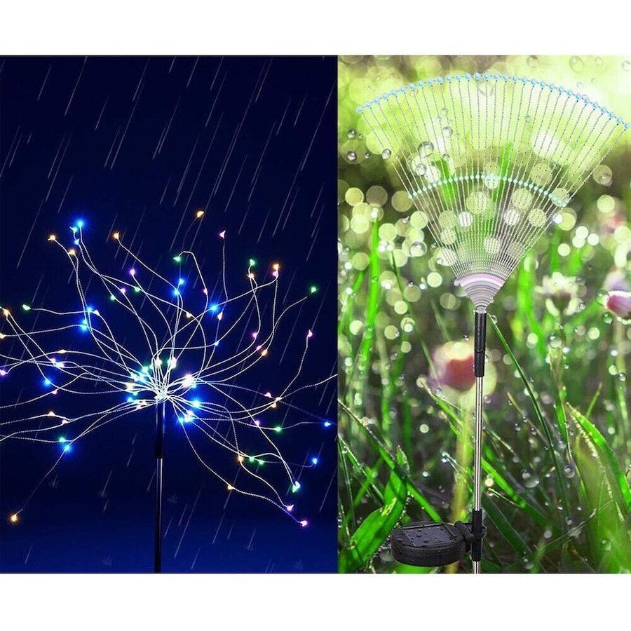 200LED Solar Firework Lights with 8 Lighting Modes – Multicolour & Warm White - Office Catch