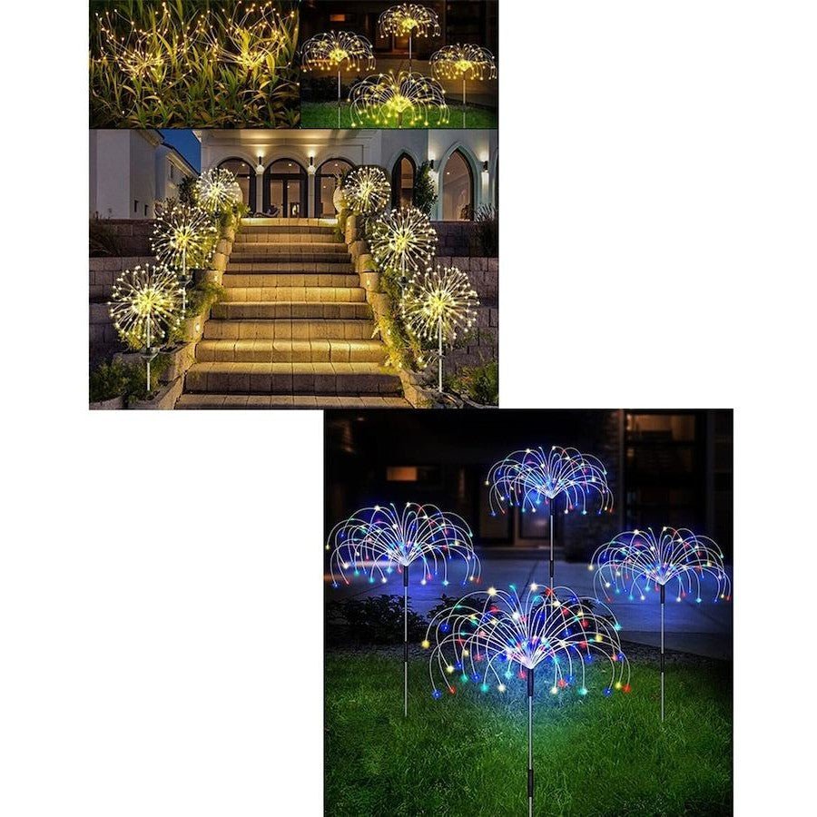 200LED Solar Firework Lights with 8 Lighting Modes – Multicolour & Warm White - Office Catch