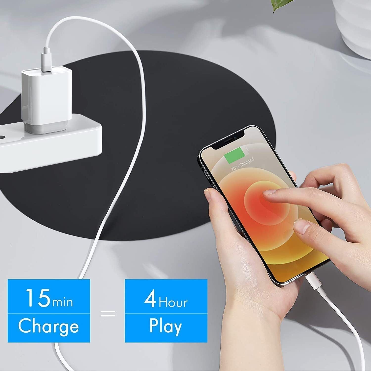 20W Fast Charge USB - C Power Adapter PD Cable For iPhone 14/13/12/11 Pro/XR/iPad - Office Catch