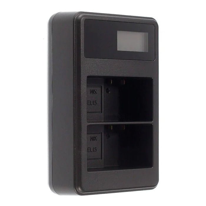 2x EN - EL15 Batteries + LCD Dual USB Charger for Nikon D7000, D7100, D7200, D750, D800, D810, D600, D610 - Office Catch