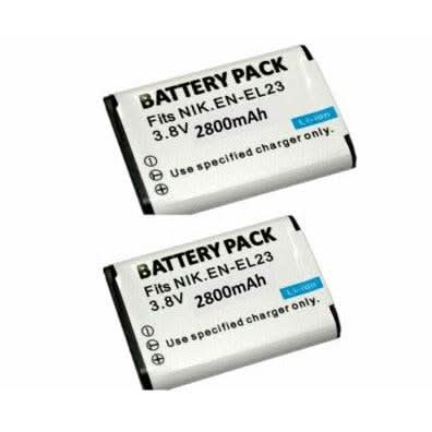 2x EN - EL23 Batteries + LCD Charger for Nikon Coolpix B700, P900, P610, P600, S810C – Replacement Kit - Office Catch