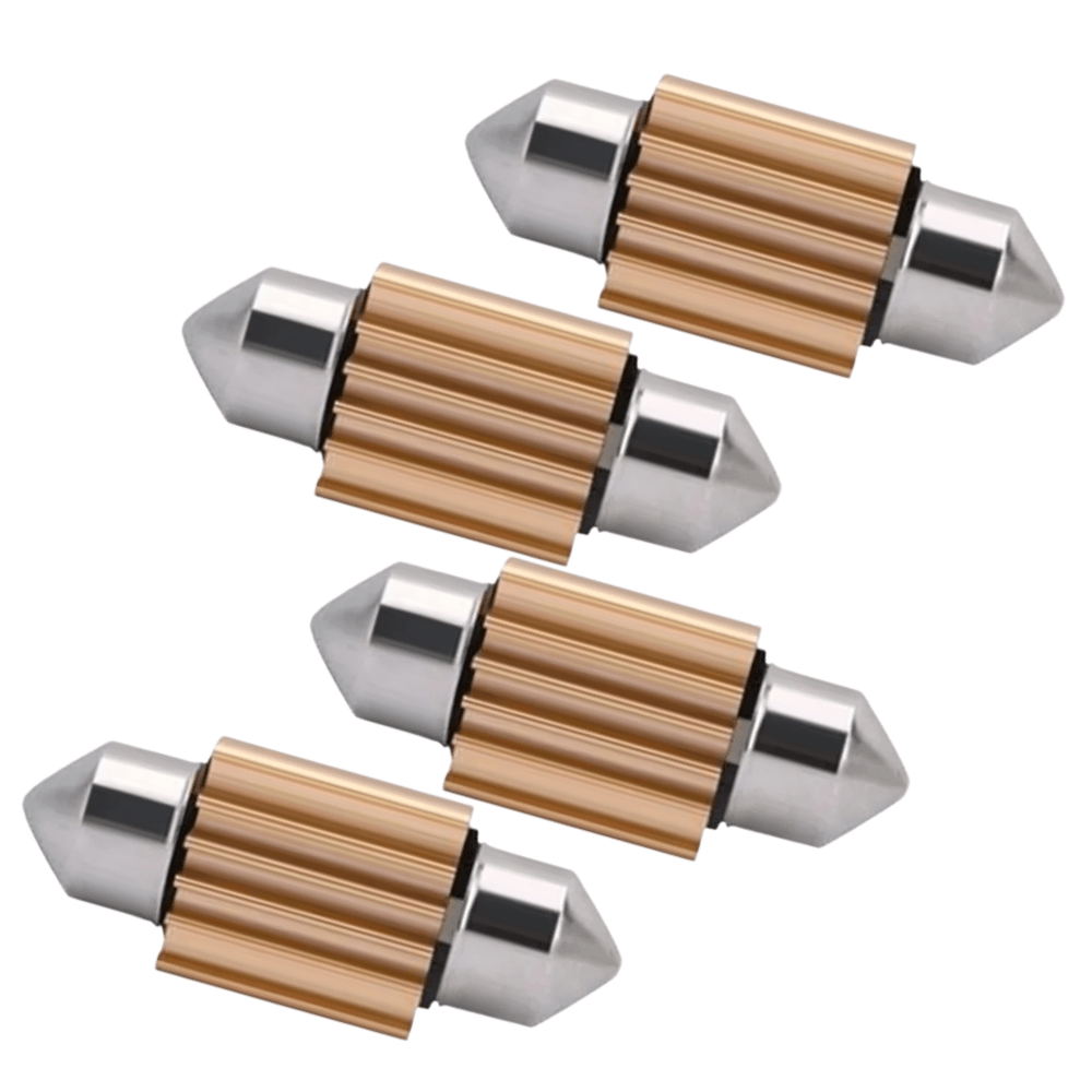 4x 31mm White Festoon LED Car Bulbs – Interior Dome, Map, Plate Lights (15 SMD) - Office Catch