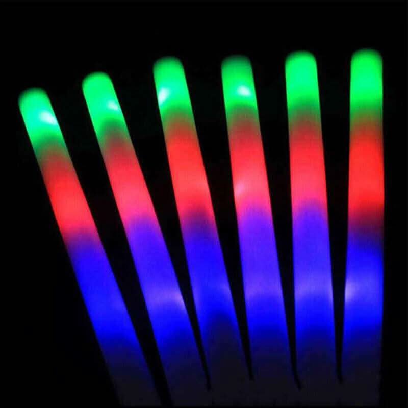 500 - Pack LED Foam Glow Sticks – 2025 Ultra - Bright RGB Lights with 3 Flash Modes - Office Catch