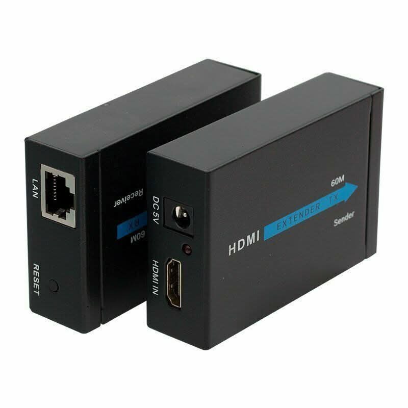 60M HDMI Extender Over Single CAT5E/6 Cable | Full HD 1080P Signal Amplifier - Office Catch