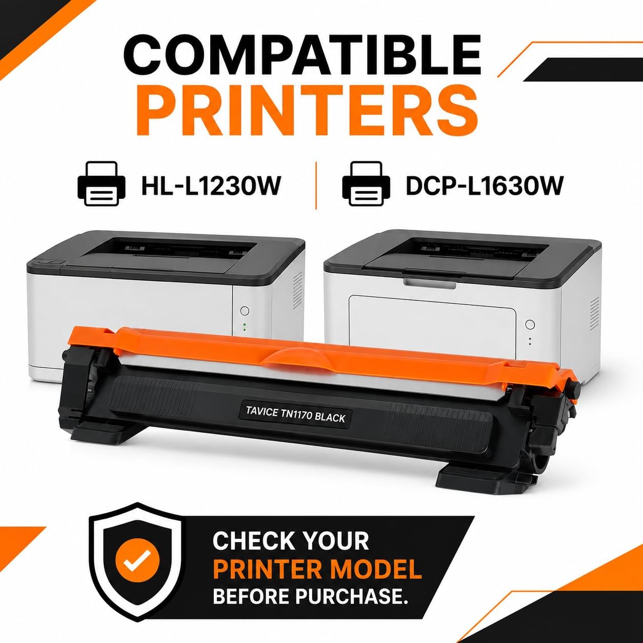 TN1170 Toner Cartridge Compatible with Brother HL-L1230W and DCP-L1630W Printers