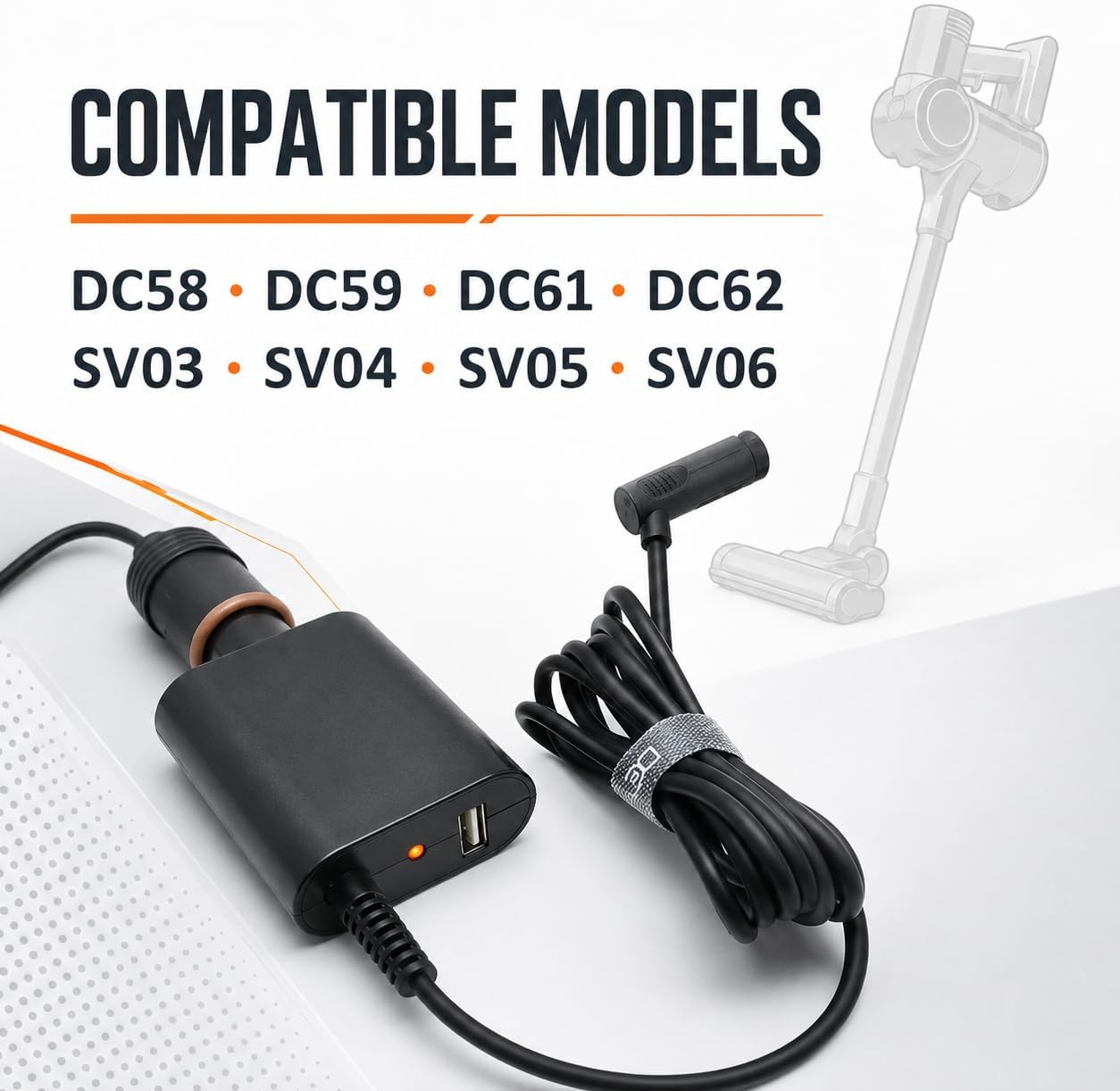 TAVICE 35W Car Charger Power Adapter Compatible with Dyson DC58 DC59 DC61 DC62 SV03 SV04 SV05 SV06 Vacuum Cleaners 12V/24V
