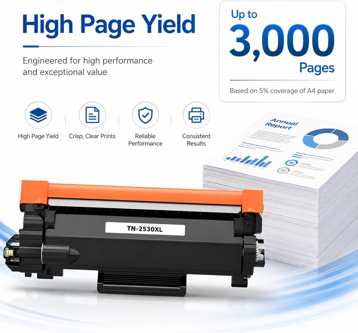 TAVICE TN2530XL Toner Cartridge Compatible with Brother HL-L2400DW/L2445DW/L2460DW/L2464DW