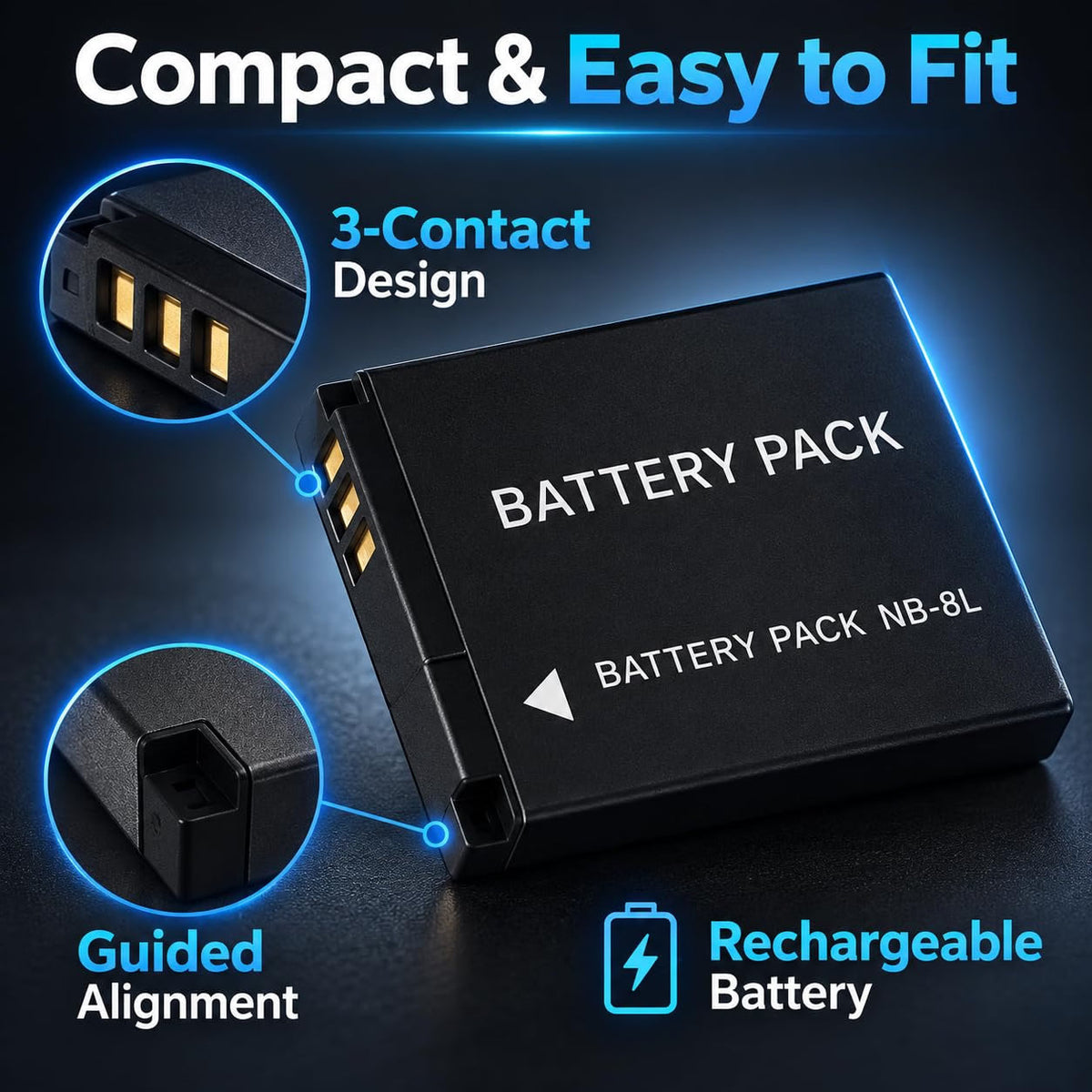 TAVICE NB-8L NB8L Replacement Battery Compatible with Canon PowerShot A3300 A3200 A3100 A3000 A2200 A1200