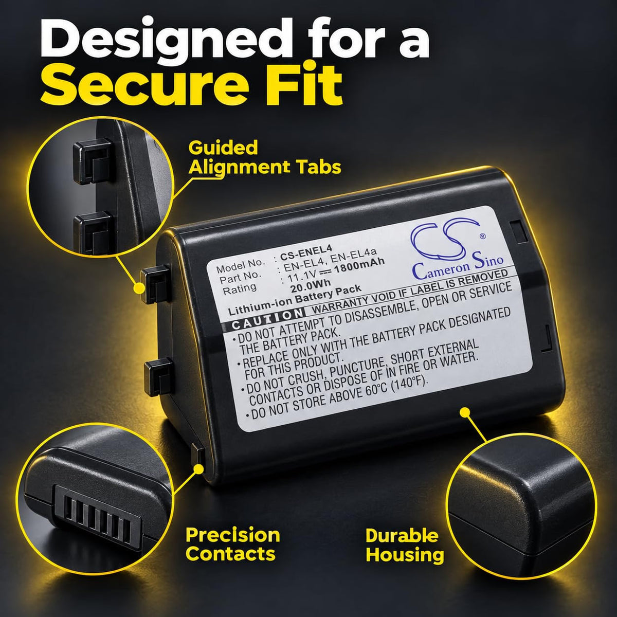TAVICE EN-EL4 EN-EL4a Replacement Battery Compatible with Nikon D3 D3S D3X D2H F6 Cameras