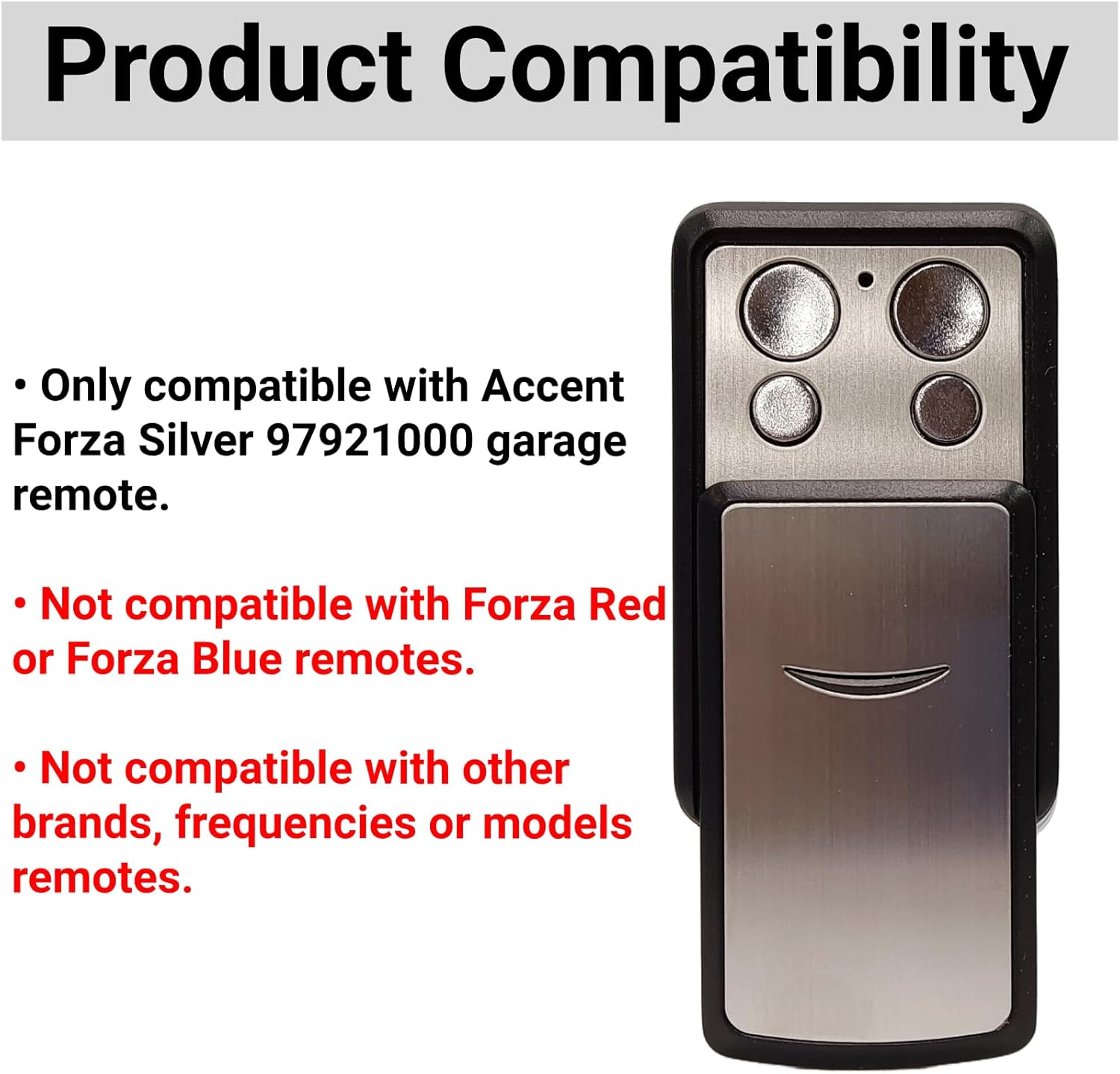 Accent Forza Silver Compatible Remote Control – Secure, Seamless Replacement for Your Garage or Gate Access - Office Catch