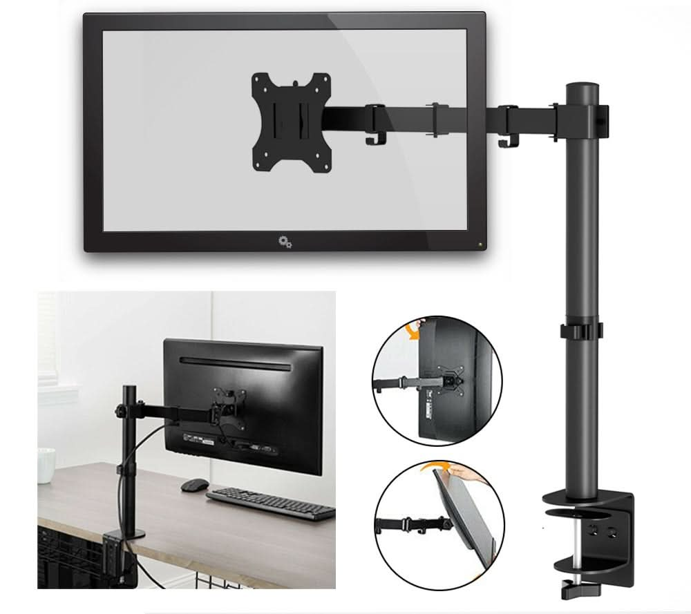 Adjustable Monitor Stand Single Arm Desk Mount Computer LCD TV Holder Display - OfficeCatch
