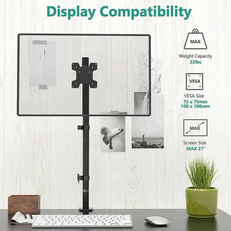 Adjustable Monitor Stand Single Arm Desk Mount Computer LCD TV Holder Display - OfficeCatch