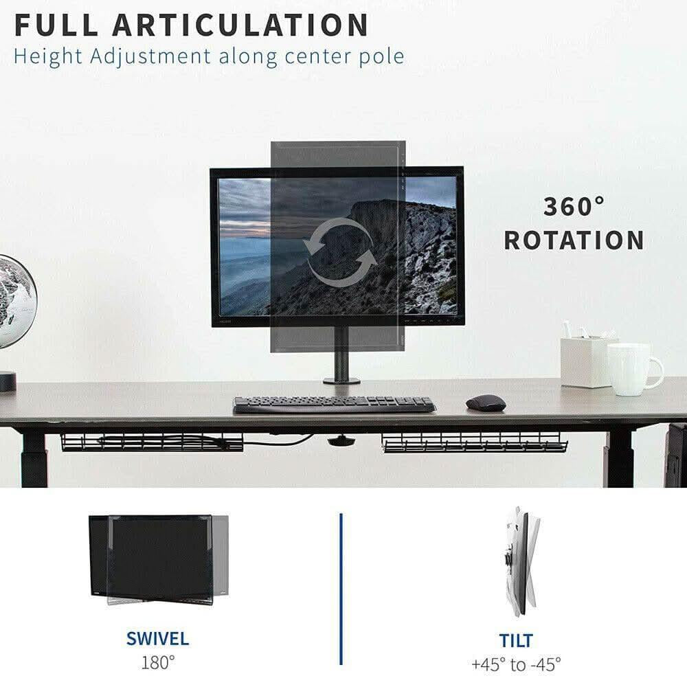 Adjustable Monitor Stand Single Arm Desk Mount Computer LCD TV Holder Display - OfficeCatch