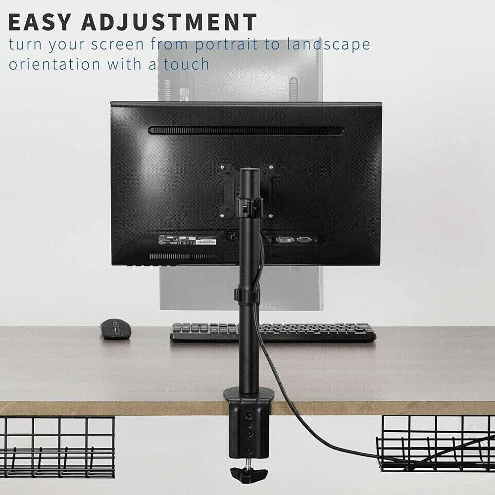 Adjustable Monitor Stand Single Arm Desk Mount Computer LCD TV Holder Display - OfficeCatch