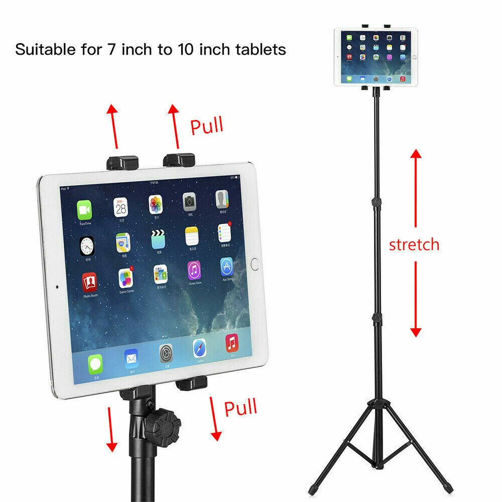 Adjustable Tablet Floor Stand Tripod Holder For Bed iPad iPhone for iPad 7 - 12" Tablets - Office Catch