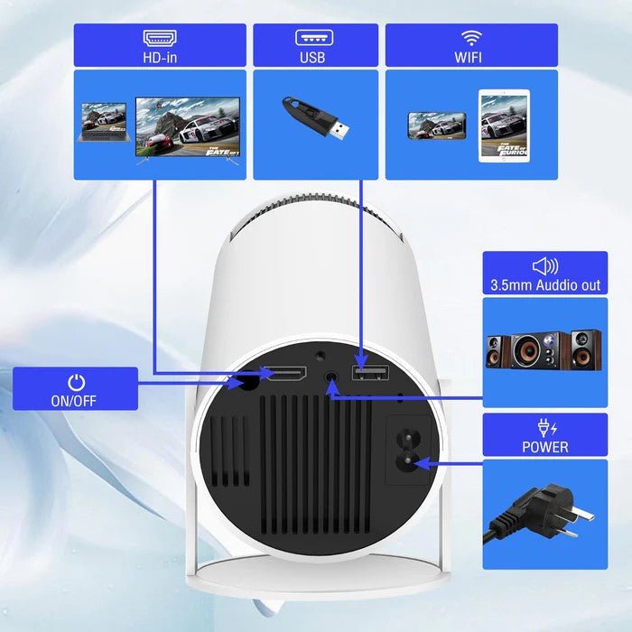 Android Wi-Fi Portable 1280x720P Full HD Smart Projector for Home Theater, Office, and Outdoor Cinema Experience - Office Catch