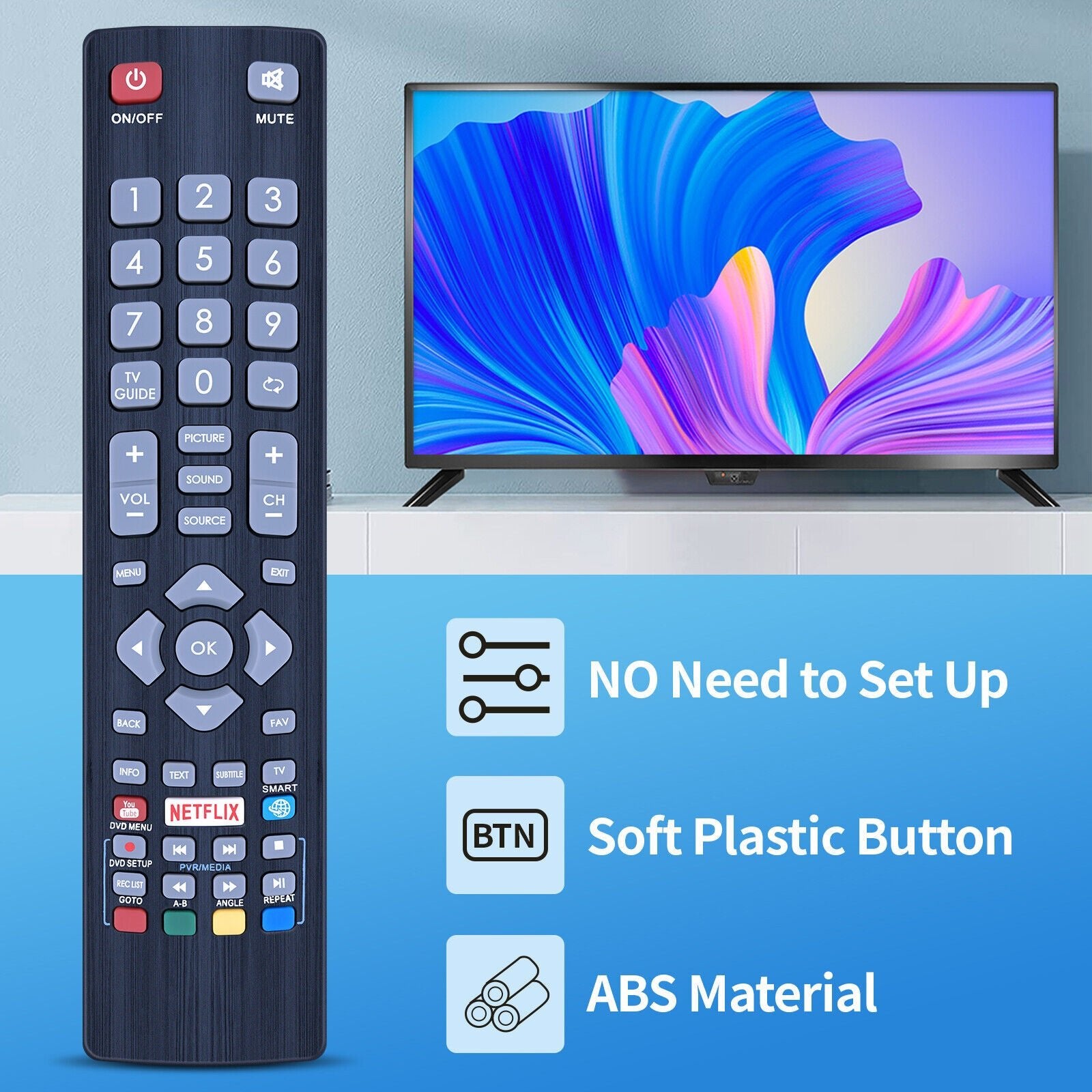 BLFRMC0008 Remote Control For Blaupunkt BLF/RMC/0008 with Netflix YouTube - Office Catch