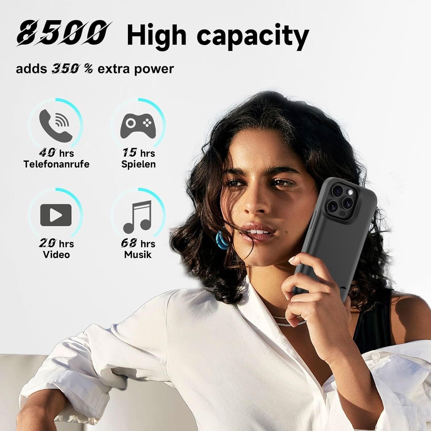 Case for iPhone 17 Pro with Built - in 5000mAh Battery & Foldable Stand – Slim and Durable Charging Case - Office Catch