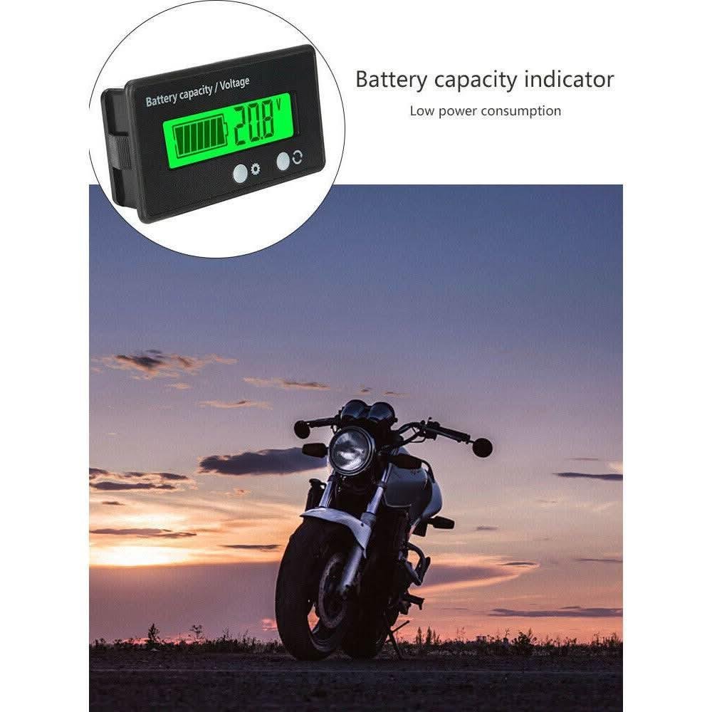 Digital Battery Capacity & Voltage Tester | LCD Battery Level Indicator for 12V 24V 36V 48V Lithium & Lead Acid Batteries - Office Catch