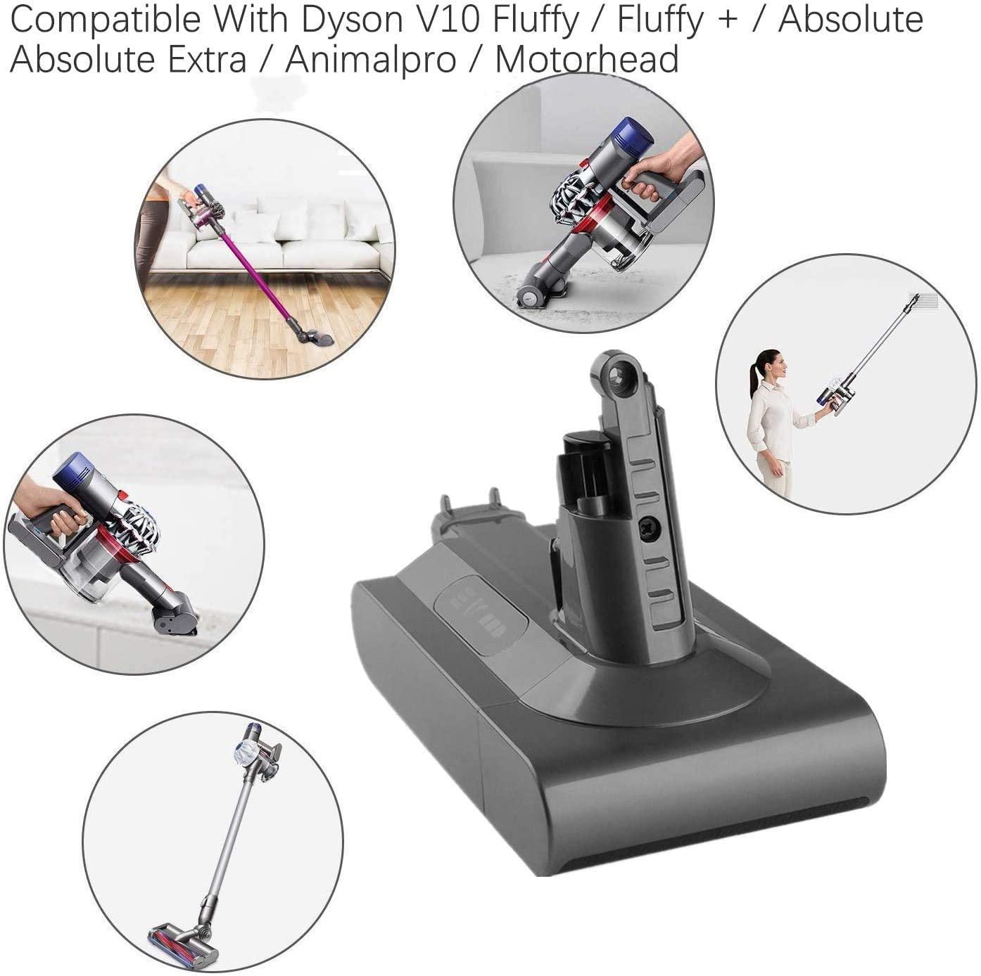 Dyson V10 Replacement Battery, Charger & HEPA Filter – Fits SV12/SV27/Animal/Absolute/Motorhead – Long Runtime + Fast Charging