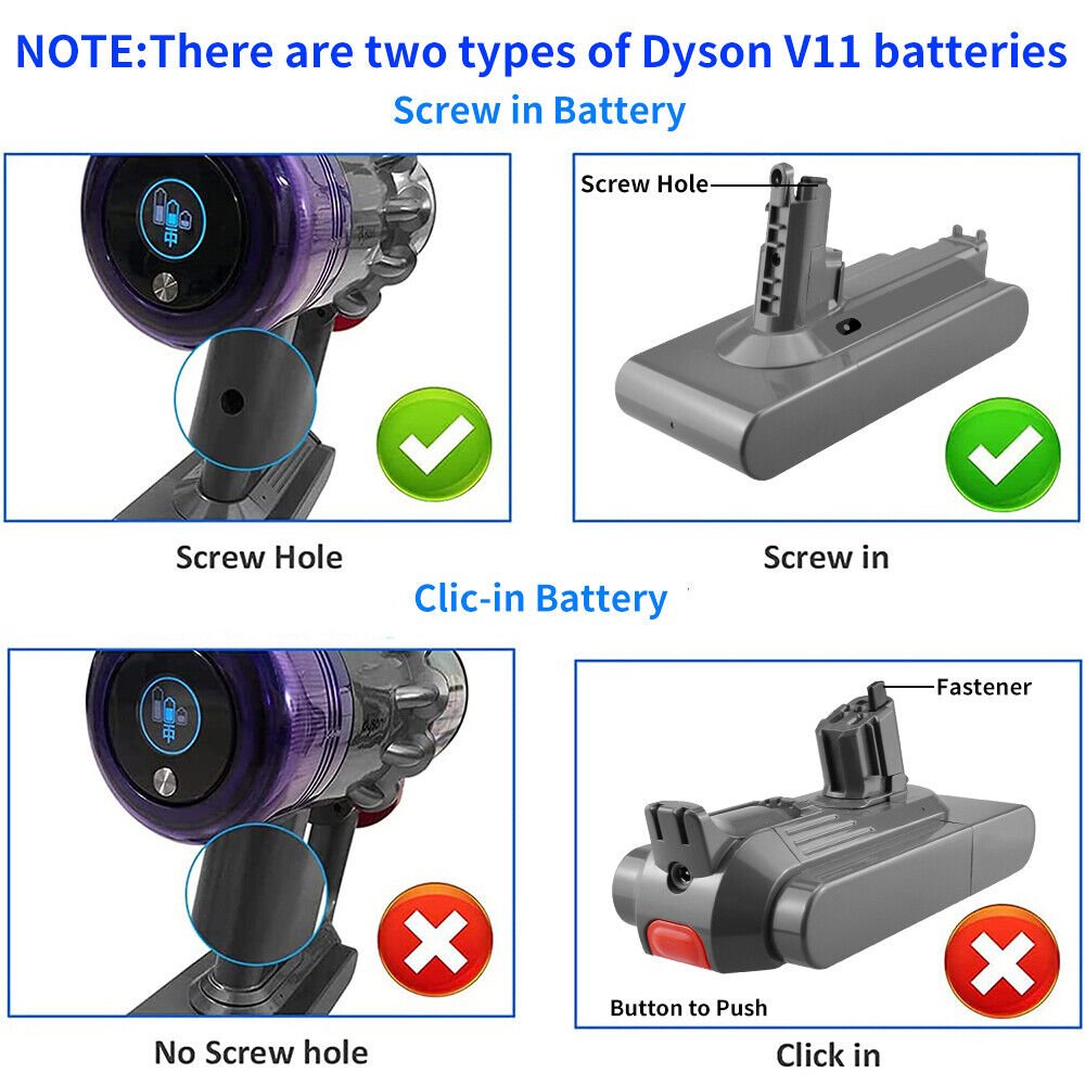Dyson V11 SV14 Li - ion Battery Replacement Part - SCREW - IN - Office Catch