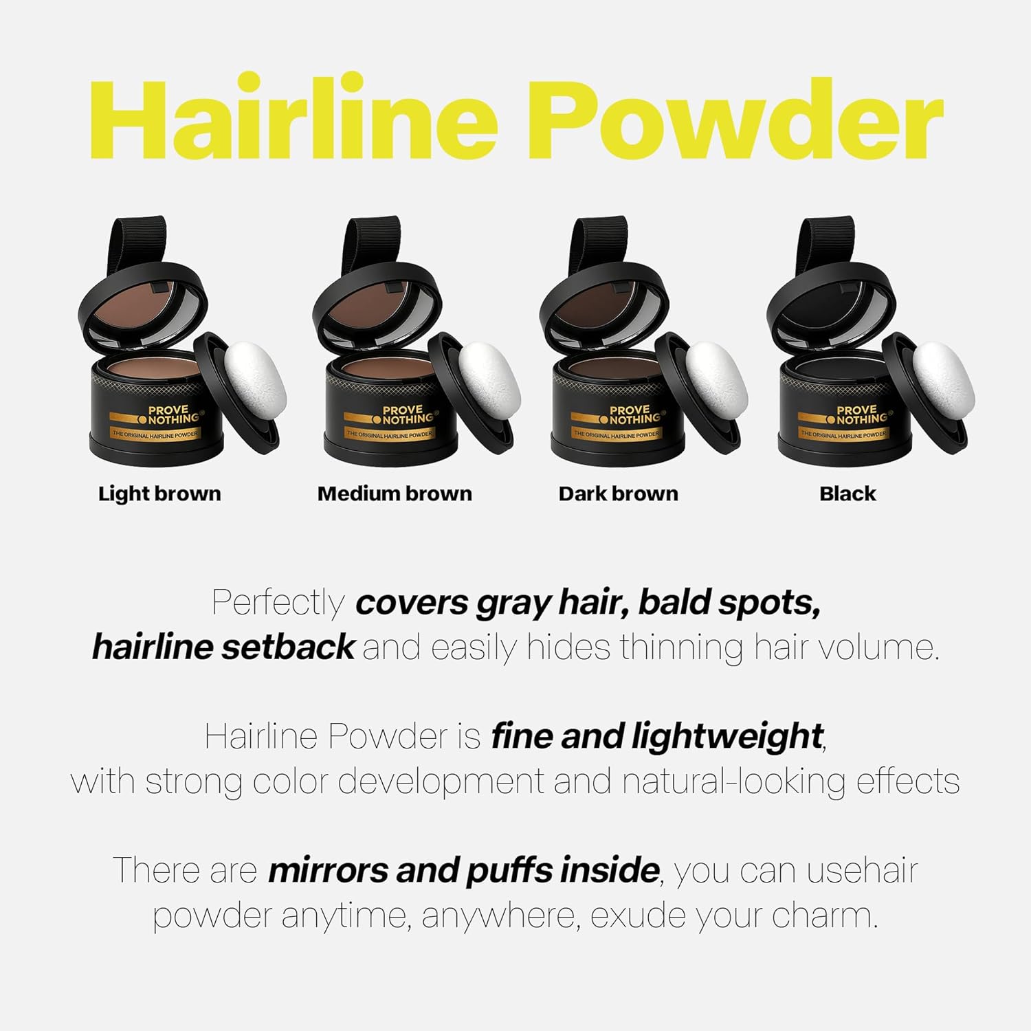 Hairline Powder Root Touch - Up Designed in Australia, Gray Coverage, Bald Spot Concealer, Thinning Hair Fill - In Powder, Sweat & Water Resistant, 24 - Hour Wear for Women & Men (Light Brown) - Office Catch