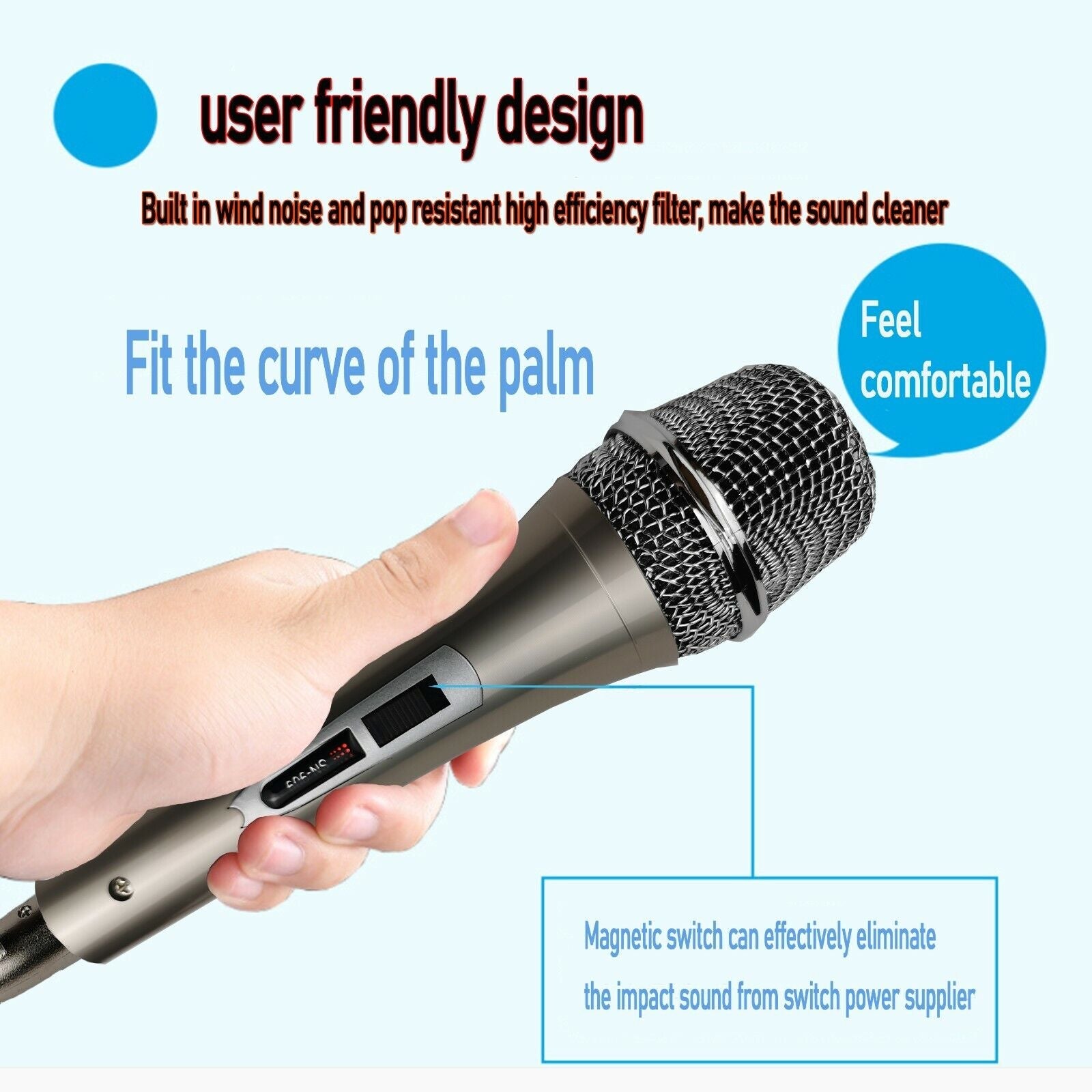 High Quality Dynamic Microphone Sn - 909 Hi - fidelity Designed For Karaoke And Sound System Dynamic Mic - Office Catch