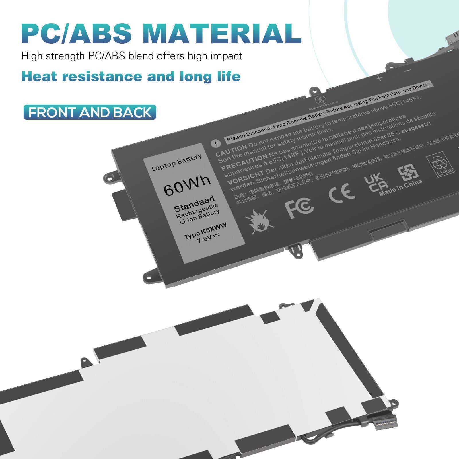 K5XWW Battery for Latitude 5289 2in1 7389 2in1 7390 2in1 P29S 7.6V 60Wh - Office Catch