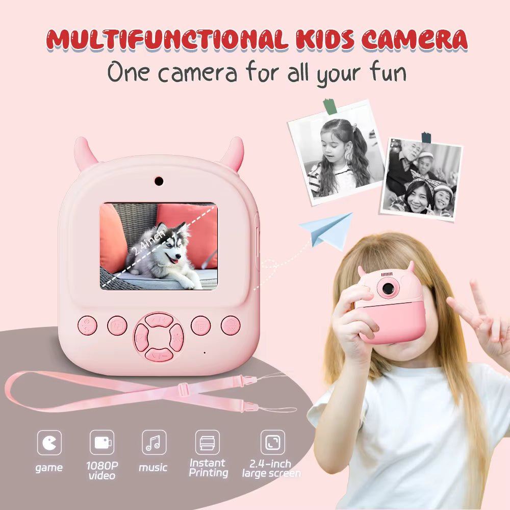Kids Digital Camera High Quality Instant Print | CMOS Imaging Sensor Filter Function | BLUE - Office Catch