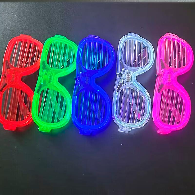 Light up Glasses Shutter Shades Glow in The Dark Glasses Neon Rave Flashing Sunglasses Shutter Shades for Adults Kids - Office Catch