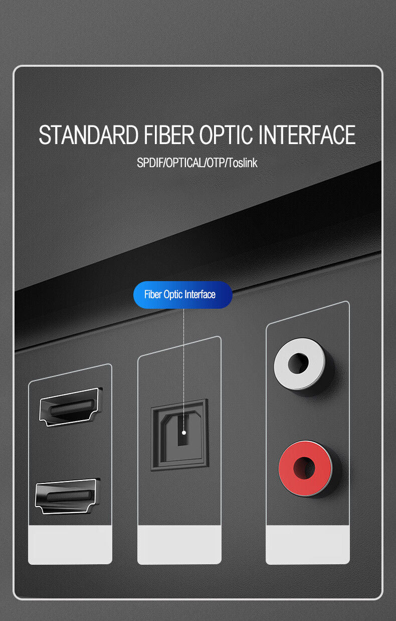 Premium Optical Fibre Digital Audio Cable Lead Cord 2M - Office Catch