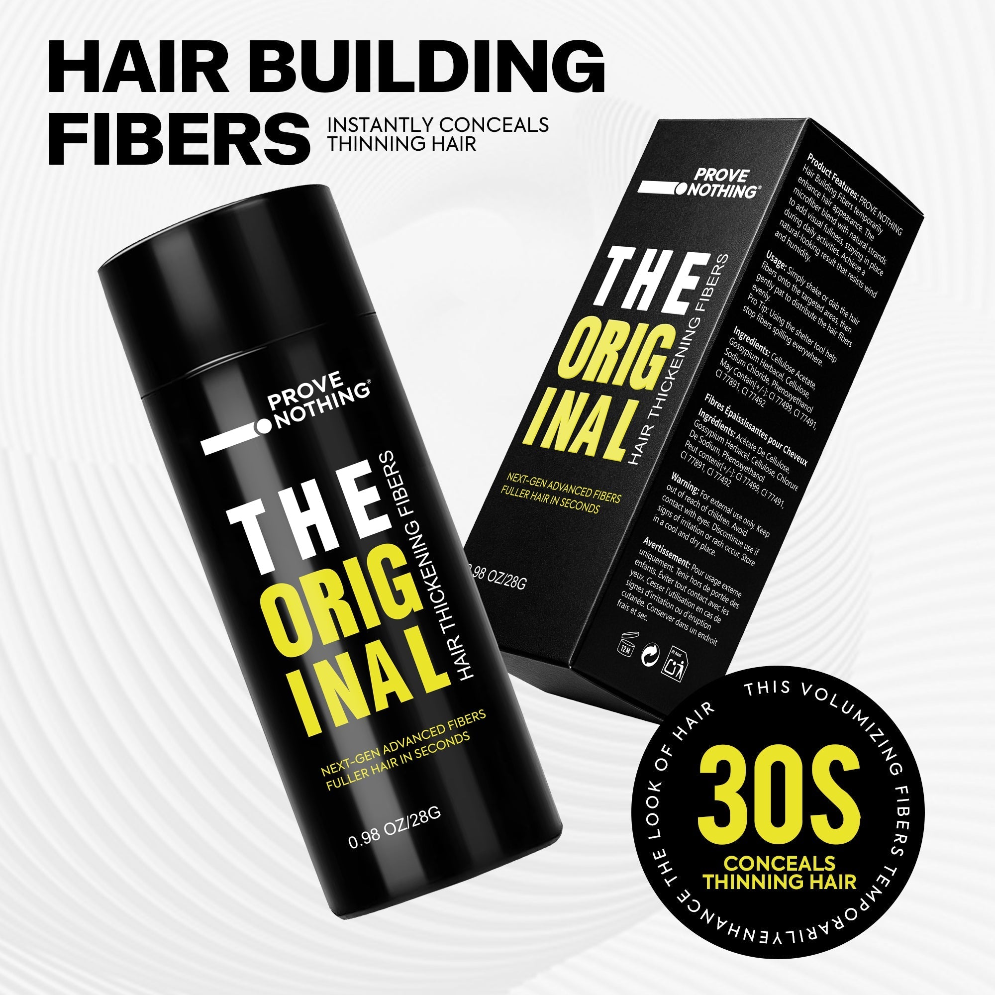 PROVE NOTHING Hair Fibres (28g) Instantly Fuller, Thicker Look Windproof & Sweatproof | Women and Men | Designed in Australia (Dark Brown) - Office Catch