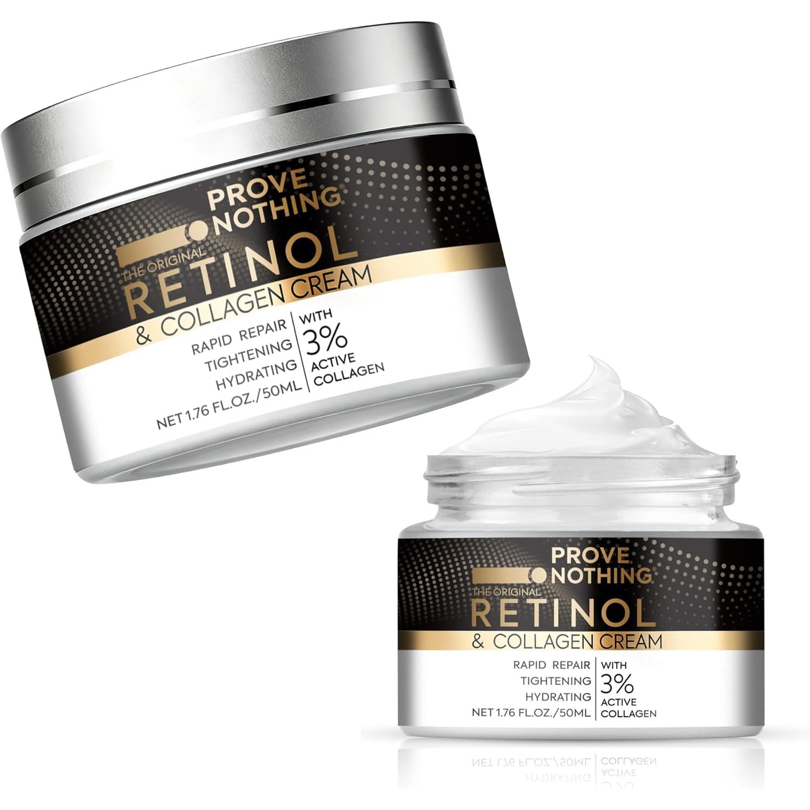 Prove Nothing Retinol Face Cream with Collagen & 5% Hyaluronic Acid, Day & Night Moisturiser 50ml - Office Catch
