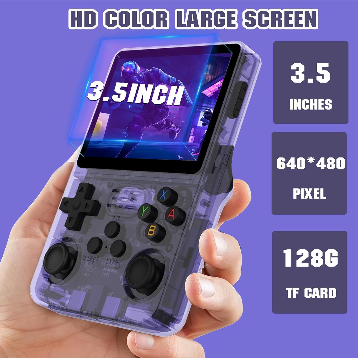 R36S Retro Handheld Console with 3.5" IPS Screen and 128GBof Games - Office Catch