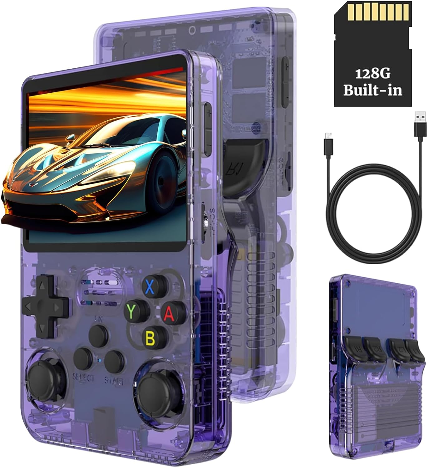 R36S Retro Handheld Console with 3.5" IPS Screen and 128GBof Games - Office Catch