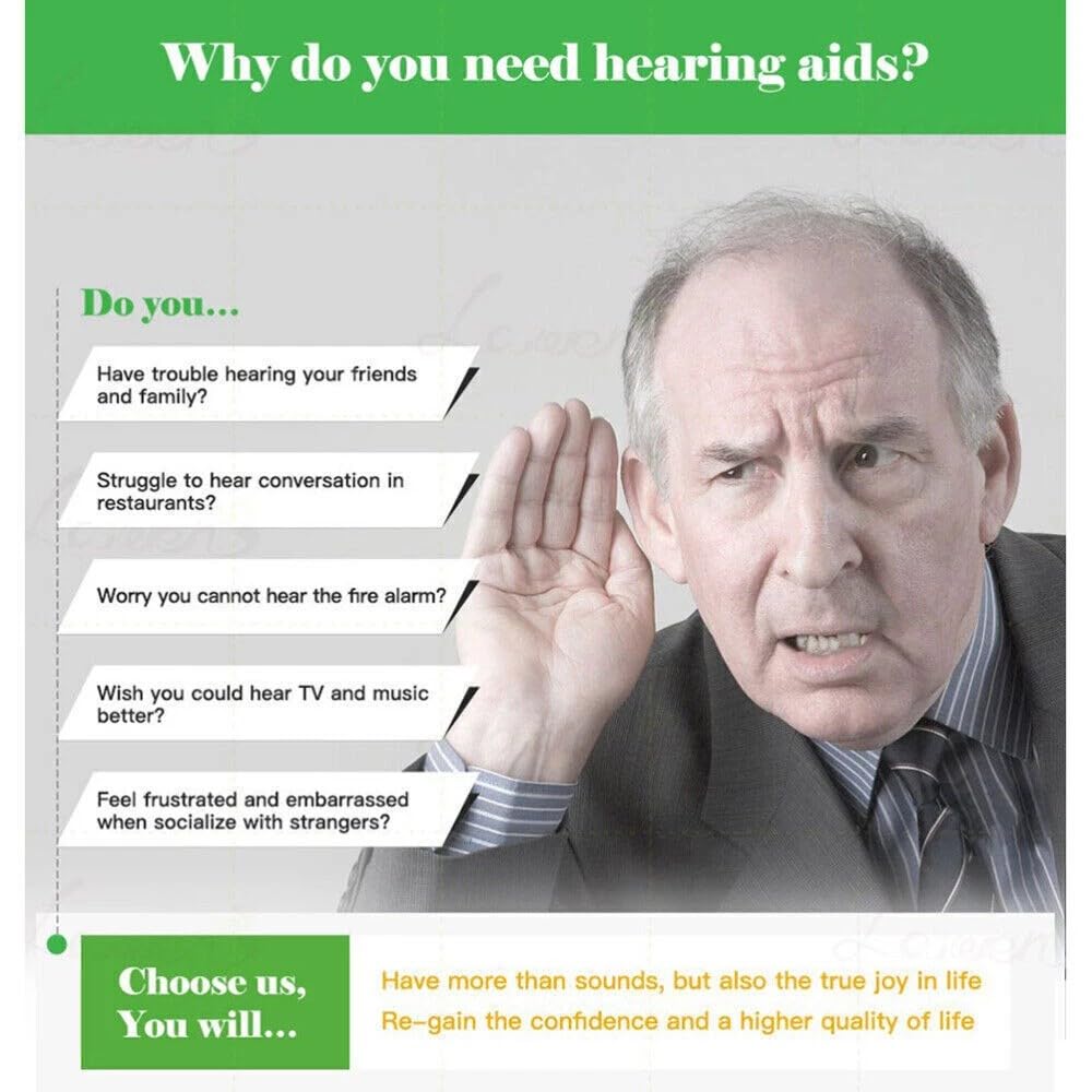 Rechargeable Digital Hearing Aid Behind The Ear | Sound Amplifier Invisible | Noise Reduction Chip - Office Catch