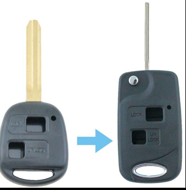 Remote Car Flip Key Blank Shell/Case For Toyota Prado RAV4 Corolla - Office Catch