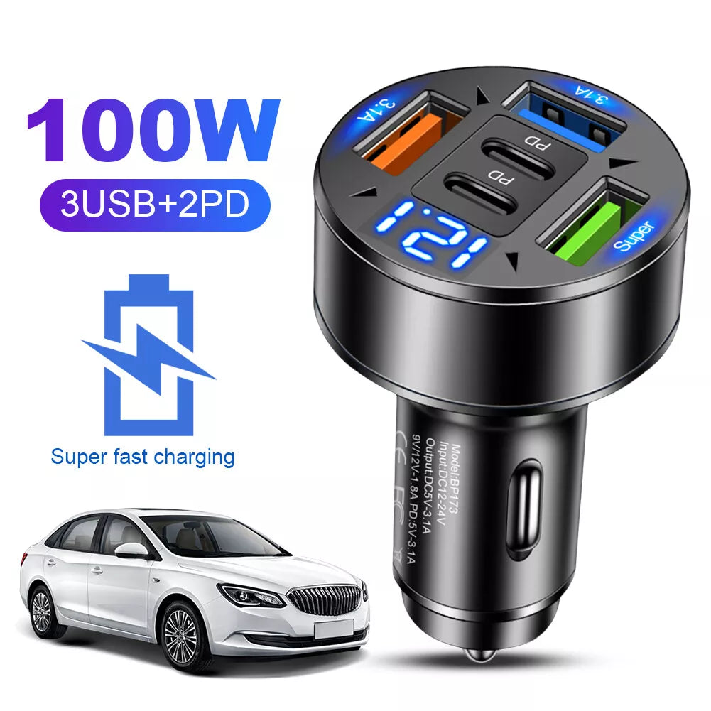 Officecatch black compact car charger in sedan