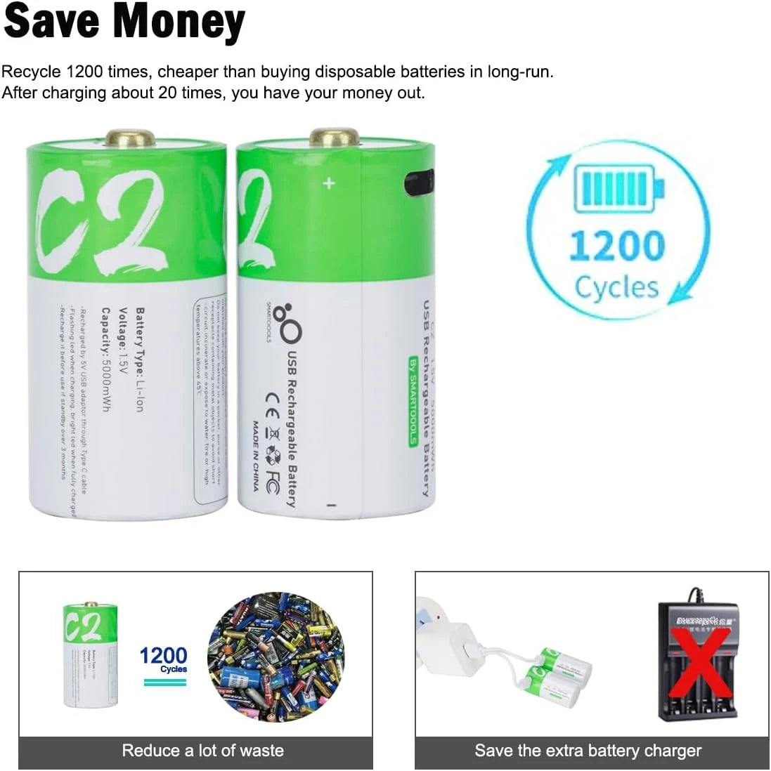 Officecatch USB C Lithium-Ion Rechargeable Batteries – AU Only