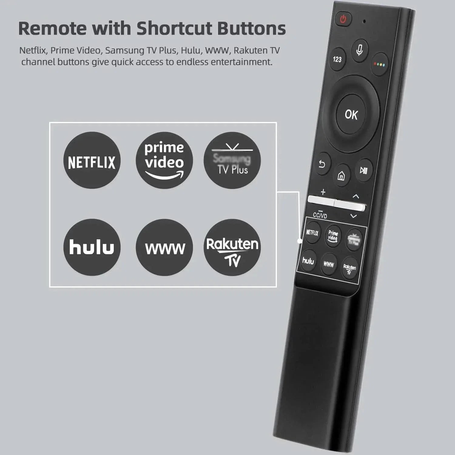 Samsung BN59 - 01266A BN59 - 01298C Replacement Universal Smart TV Remote with Voice Control | Works with 200+ Samsung TV Models - Office Catch