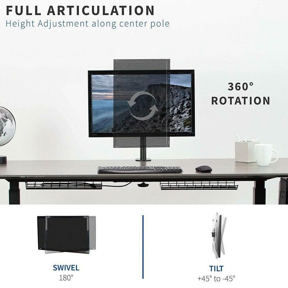 Single Monitor Arm Desk Mount for Screens up to 32" | Adjustable VESA 75x75 / 100x100, 8kg Capacity - Office Catch