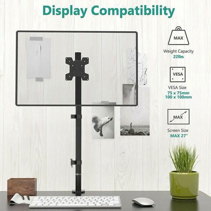 Single Monitor Arm Desk Mount for Screens up to 32" | Adjustable VESA 75x75 / 100x100, 8kg Capacity - Office Catch