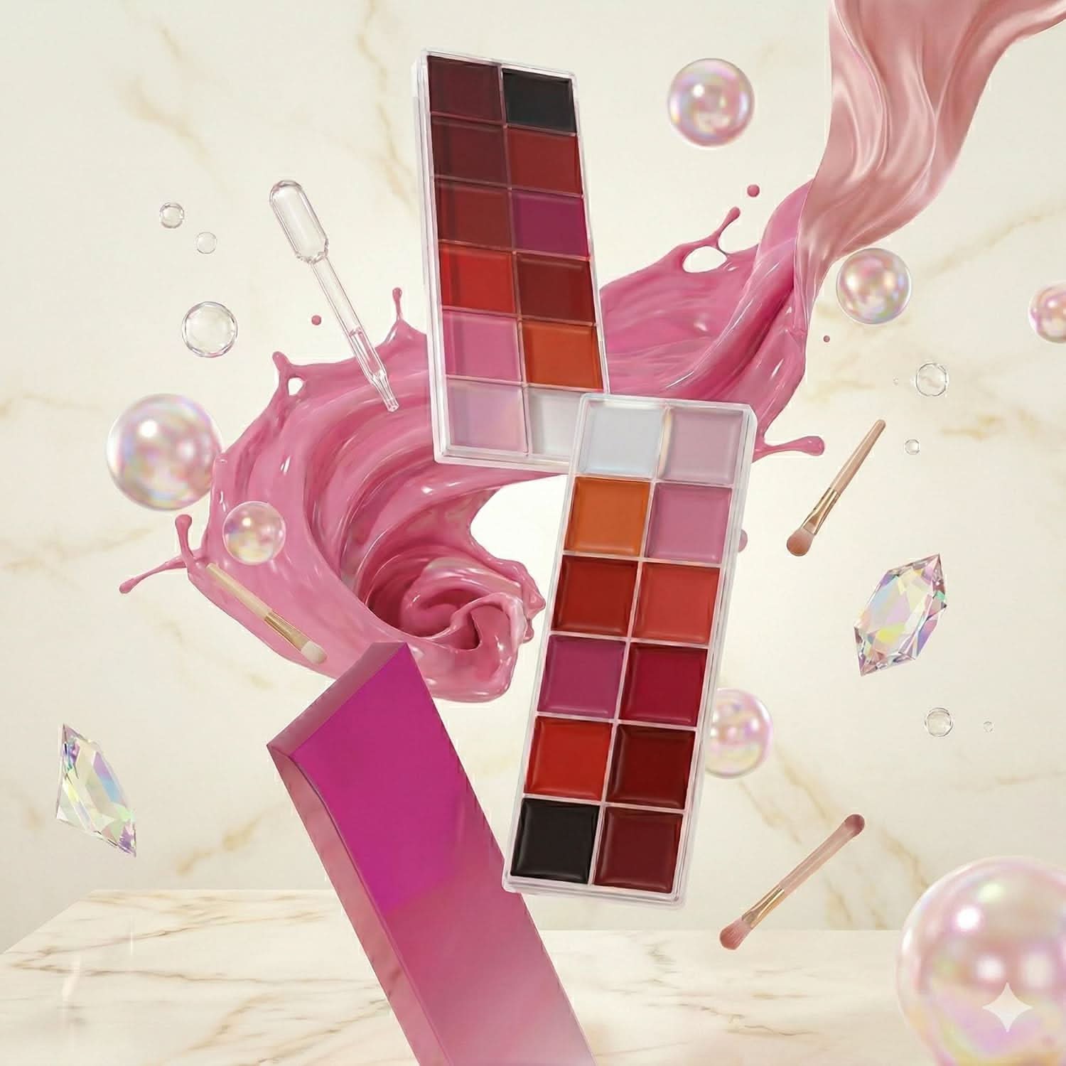 TAVICE 12 - Color Long - Lasting 2 - in - 1 Lipstick & Blush Palette Lightweight, Hydrating Formula for Effortless Beauty - Office Catch