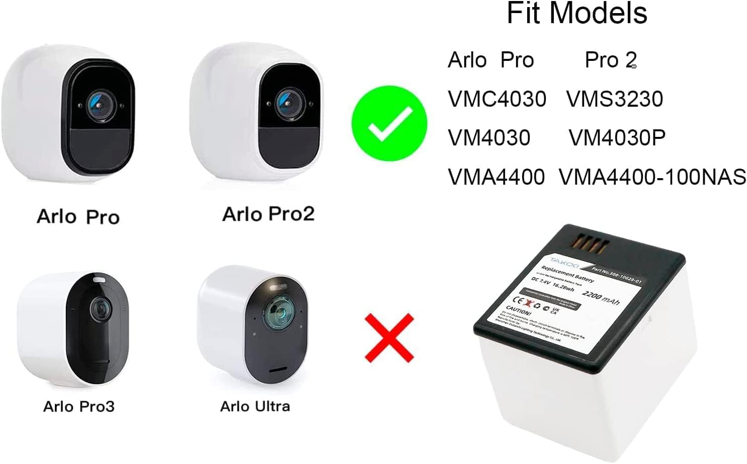 TAVICE 2-Pack 2200mAh 7.4V Replacement Batteries with Dual USB LCD Charger for Arlo Pro & Pro 2 VMA4400 VM4030 - Office Catch
