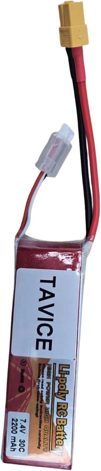 TAVICE 2 Pack 2S LiPo Battery 7.4V 2200mAh 30C Compatible with RC Cars, Trucks, Airplanes & Boats - Office Catch