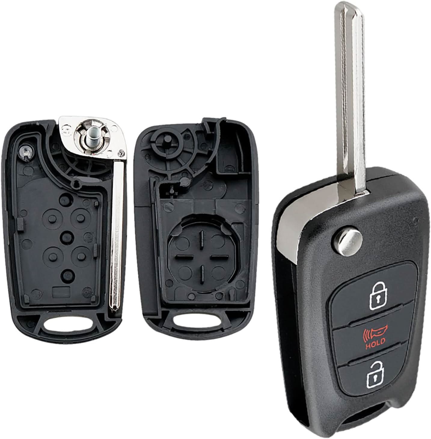 TAVICE 2 Pack Replacement remote Flip car key shell suitable for HYUNDAI i20 i30 i35 - Office Catch